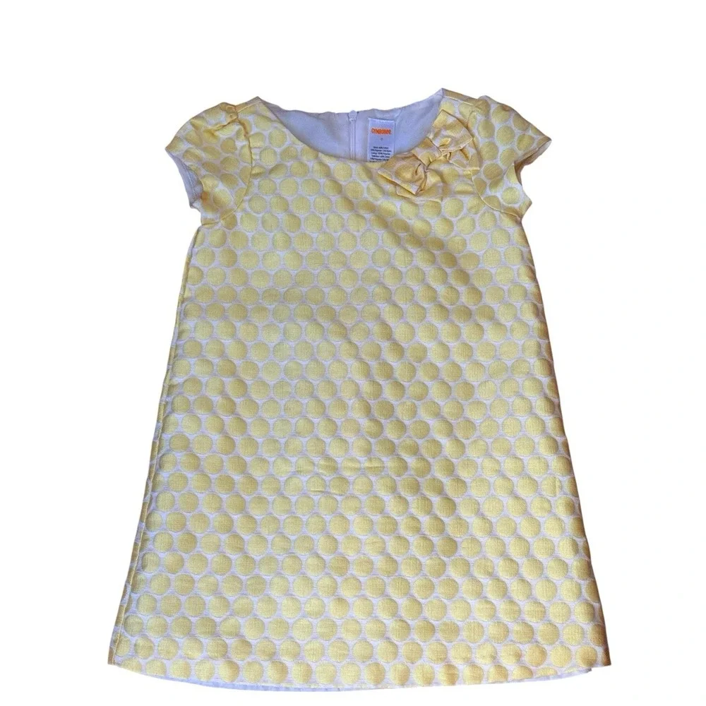 Gymboree Marina Party Line Sunshine Yellow Jacquard‎ Dot Dress 2015 Girls Sz 5